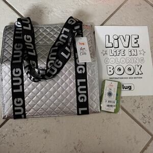 Lug Transit Bag In Metallic Silver Quilted New with Tags From Destination D23